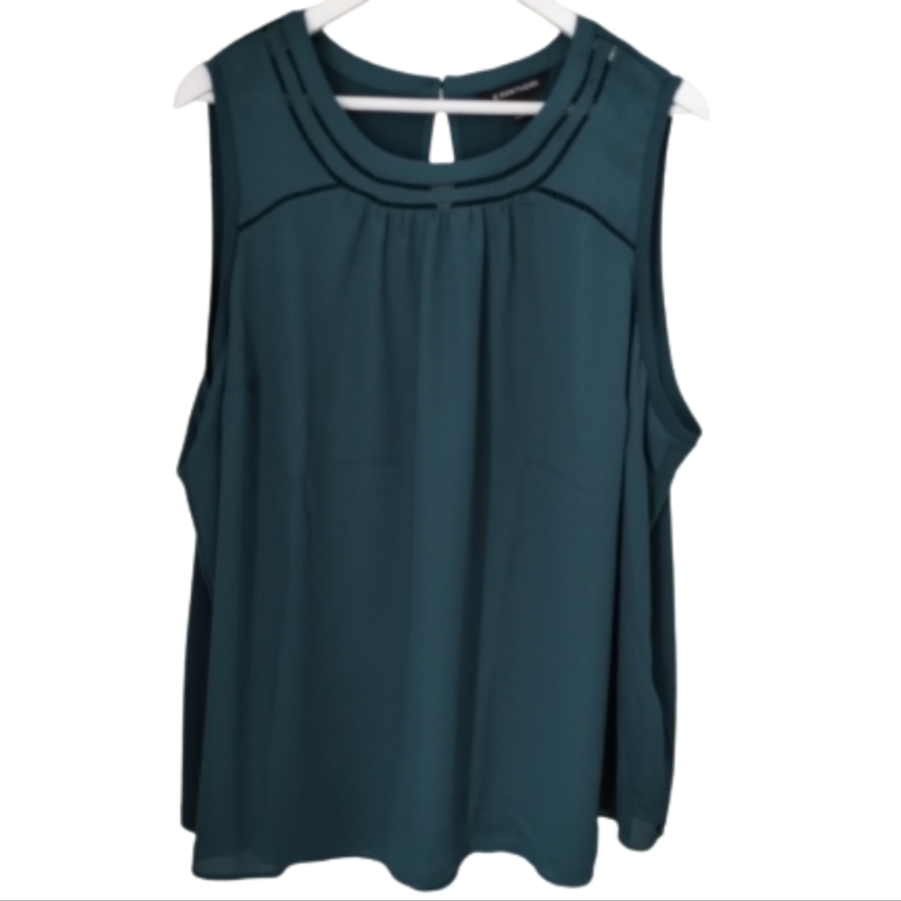 41 HAWTHORNE Sleeveless Blouse 3X Green Stitch Fix Plus Size